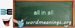 WordMeaning blackboard for all in all